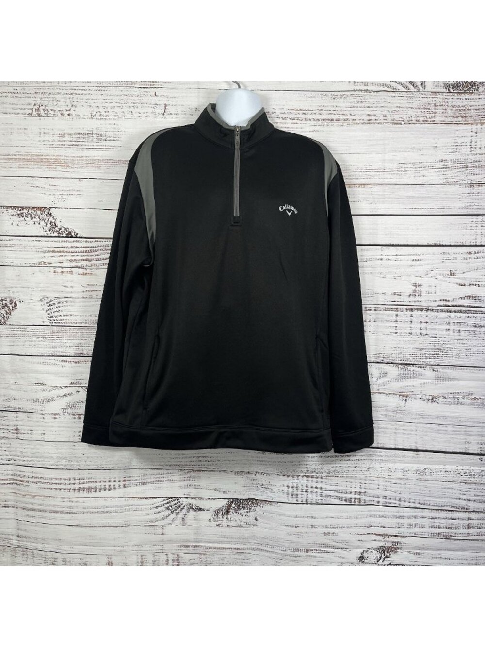 Callaway Black 1/4 Zip Golf Opti Shield Fleece Long Sleeve Jacket